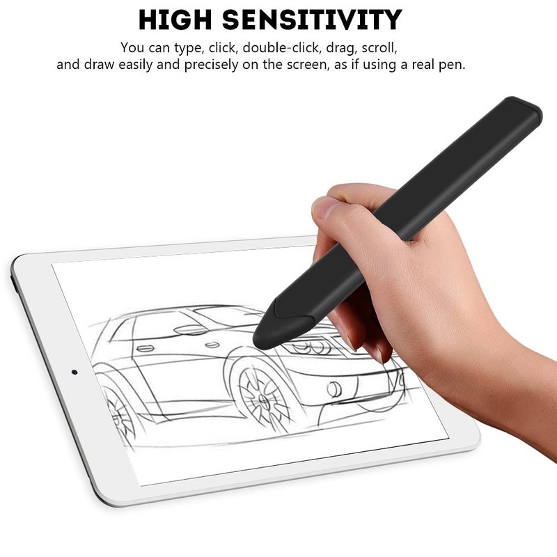 ZERONE Stylus Pen for Touch Screens, Active Capacitive Stylus with Rubber Tip Compatible Tablets Smartphones, Slim Lightweight Design for Writing Drawing Note Taking (Black) - Image 4